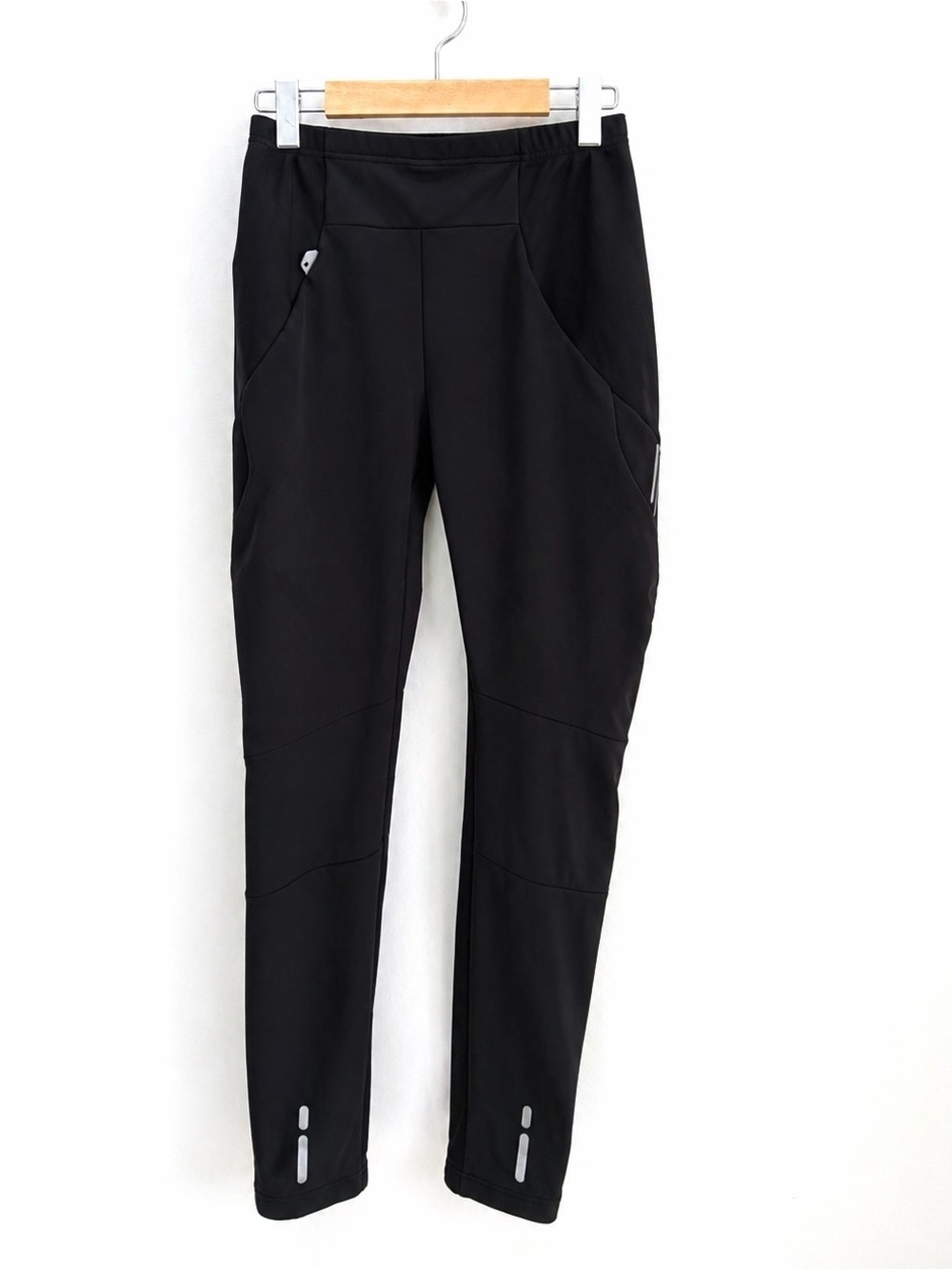 MEC Fleece Lined Reflective Cycling Pants - Black - Size Small